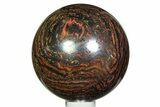 Giant Tiger Iron Stromatolite Sphere - Billion Years #351385-2